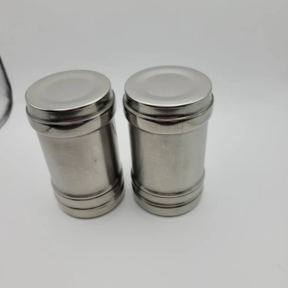 Modern Silver Salt and Pepper Shakers
